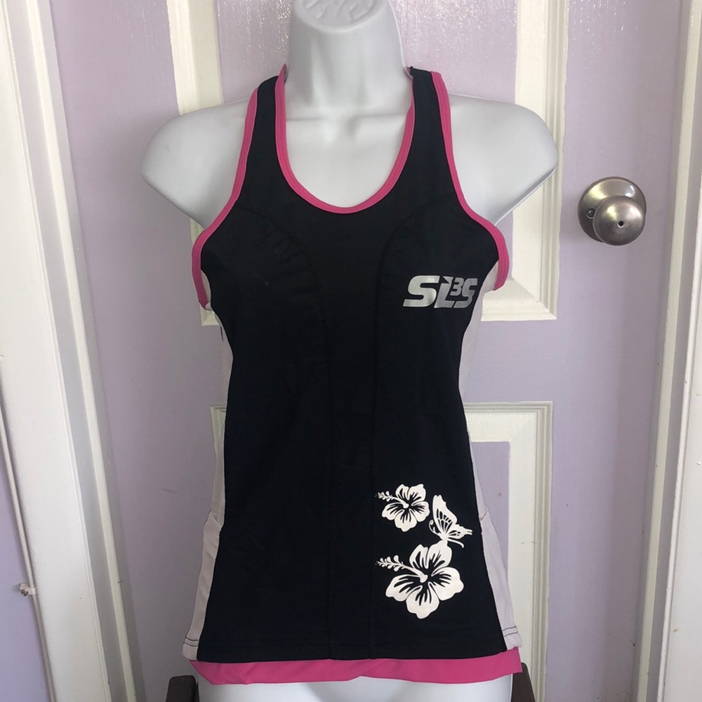 SL3S Triathlon singlet - black, white and pink X Small